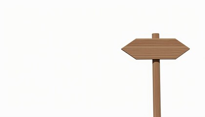 Wooden directional signpost against a plain white background, empty space for text.