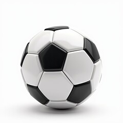 Fototapeta premium Classic black and white soccer ball with a clean and simple design on a white background.