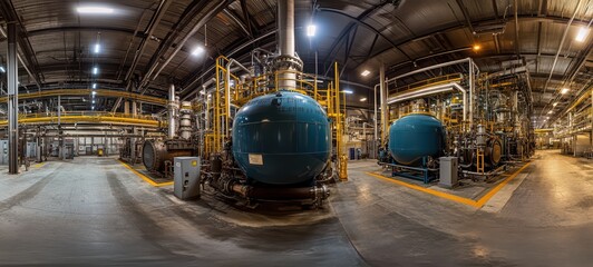Industrial boiler room and water treatment facility