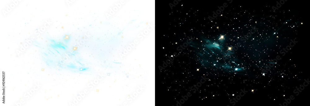 Wall mural png vibrant cosmic nebula and stars