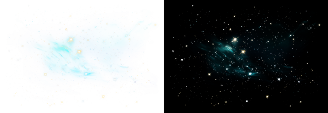 PNG Vibrant cosmic nebula and stars