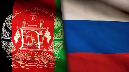 Afghanistan and Russia flag