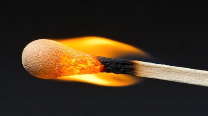   A matchstick being used to light a match in the middle of it