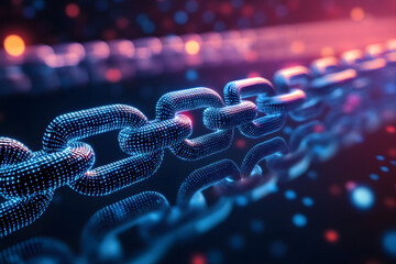 The implications of blockchain for enhancing transparency and security in financial transactions. Blockchain concept.
