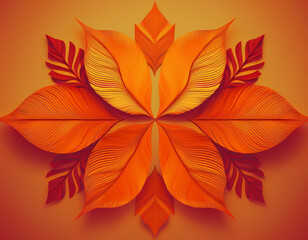 Fototapeta premium Modern Minimalist Pattern Geometric Shapes and Abstract Leaf Forms for Autumn Designs