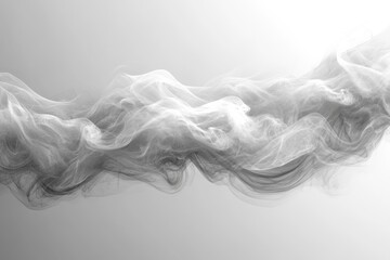 White clouds of vapor smoke on a white background. Free copy space. Halloween mood.