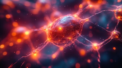 Obraz premium Glowing Neuron Network