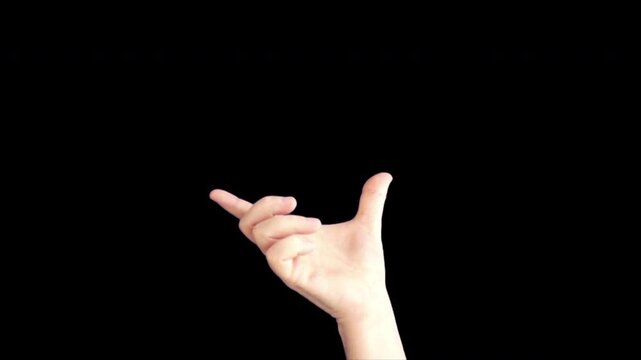 Male hand tap and enlarge screen.
video with alpha channel (transparent background)