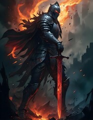 a knight holding a sword..