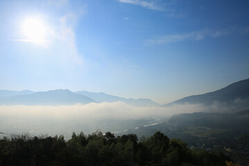 愛媛県内子町　龍王の砦から見た旧五十崎町