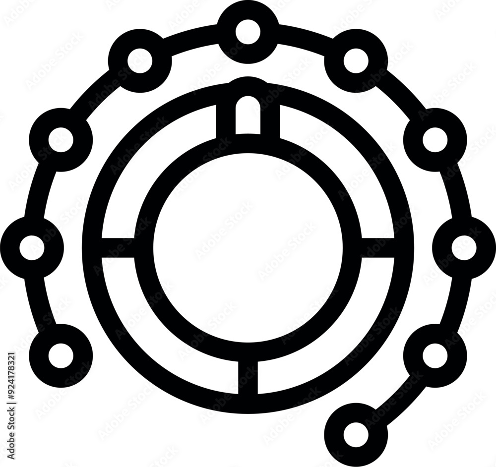Poster circular data flow diagram is shown, representing the concept of continuous process improvement and 