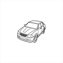 Car outline illustration digital coloring book page line art vector