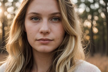 Fototapeta premium portrait of a sad woman outdoors