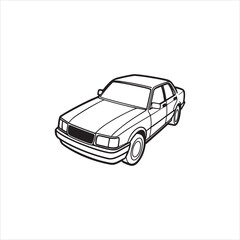 Car outline illustration digital coloring book page line art vector