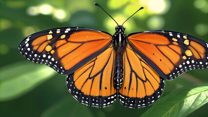 Fototapeta premium Monarch butterfly in a summer garden.