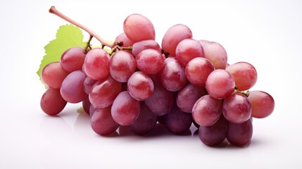 Glistening Grapes: Close-up Photography with Focused Lighting on White Background