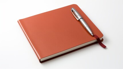 Classic Leatherbound Notebook & Fountain Pen: Elegant Still Life Photography