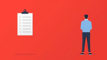 Performance review, check phase, flat design illustration