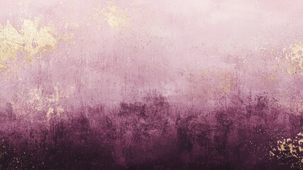 Fototapeta premium Elegant purple and pink ombre background with grunge texture and golden splashes, perfect for creative projects like web banners and wedding invitations