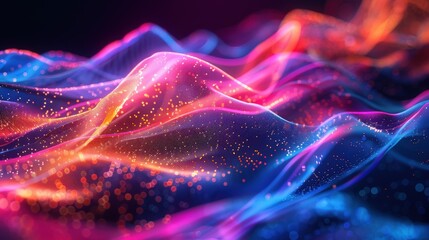 Fototapeta premium Generate a visual of a futuristic background with multicolor lines and dynamic patterns, creating a vibrant and engaging scene for digital presentations