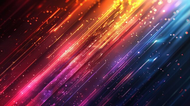 Generate a visual of a futuristic background with multicolor lines and dynamic patterns, creating a vibrant and engaging scene for digital presentations