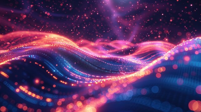 Create a futuristic backdrop with vibrant multicolor lines, featuring dynamic patterns and hues for engaging digital presentations and gaming