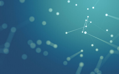 Abstract background. Molecules technology with polygonal shapes, connecting dots and lines. Connection structure. Big data visualization.