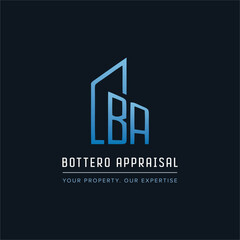 Fototapeta premium B A Logo BA Letter modern Design Vector with blue and silver gradient color.