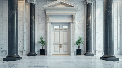 Marble Interior with Columns and Doorway