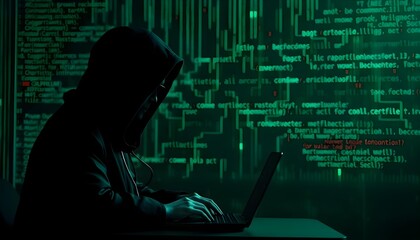 hacker typing on laptop create with ai