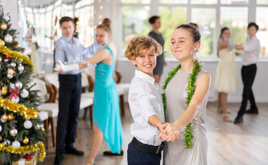 Viennese waltz performed by girls and boys during Christmas celebrations