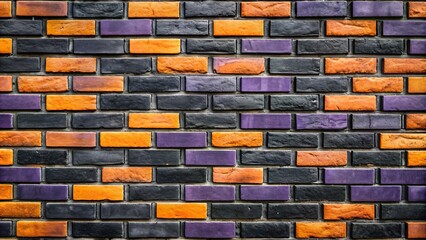 A pastel black-orange-purple brick wall with a simple texture. Perfect for modern project...