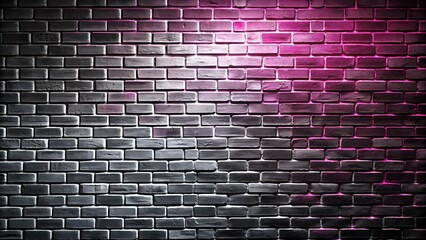 Dark white neon brick wall textured background 