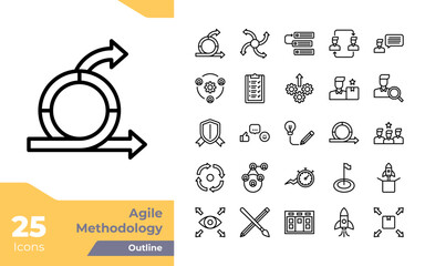 Agile Methodology Outline Icon