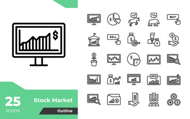 Stock Market Outline Icons
