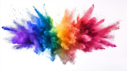 different colors explosion isolated on white background