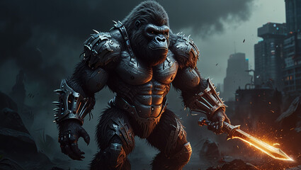 Fototapeta premium gorilla robot illustration