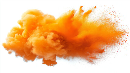 orange colour explosion isolated on white background