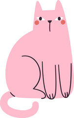 Hand Drawn Sitting Cat