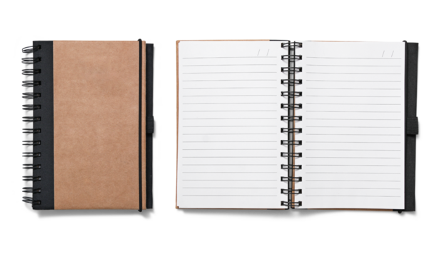 A blank spiral notebook lies open, inviting creativity and ideas, ready for notes, sketches, or journaling in a quiet moment