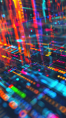 Obraz premium Futuristic Data Stream with Neon Light Patterns