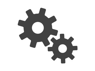 シンプル二連歯車マークA：角丸8歯灰色