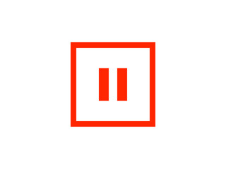 一時停止ボタン：正方形赤線