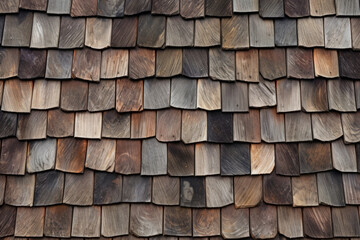 Processed collage of rustic barn roof shingles surface texture. Background for banner, backdrop