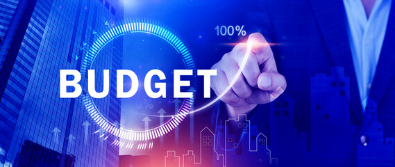 Budget Financial planning and management concept, Company budget allocation for business project management, Effective and smart budgeting, BUDGET concept.