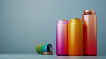 Fototapeta premium Colorful Gradient Bottles for Cosmetics Packaging Design