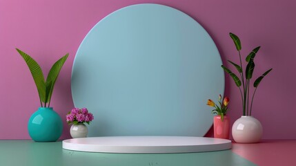 Minimalist Product Display with Floral Accent