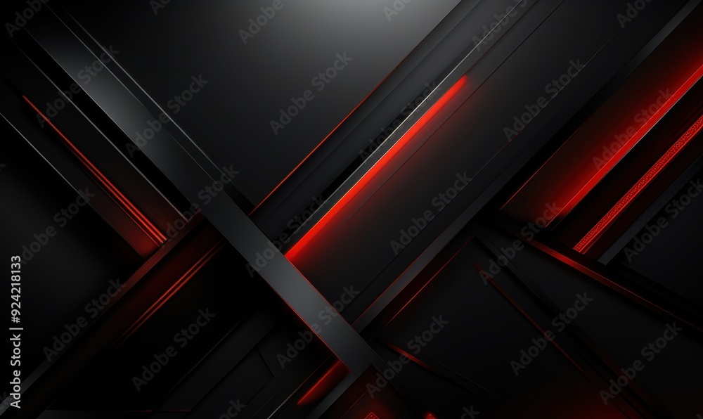Poster Abstract Black and Red Geometric Background