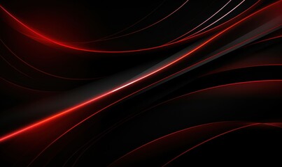 Abstract Red Glowing Lines on a Black Background
