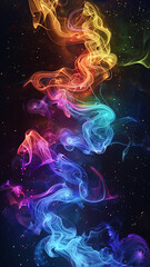 Fototapeta premium Vibrant Rainbow Smoke on Black Background